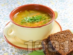 Бистра зеленчукова супа с моркови, тиквички, картофи и фиде - снимка на рецептата